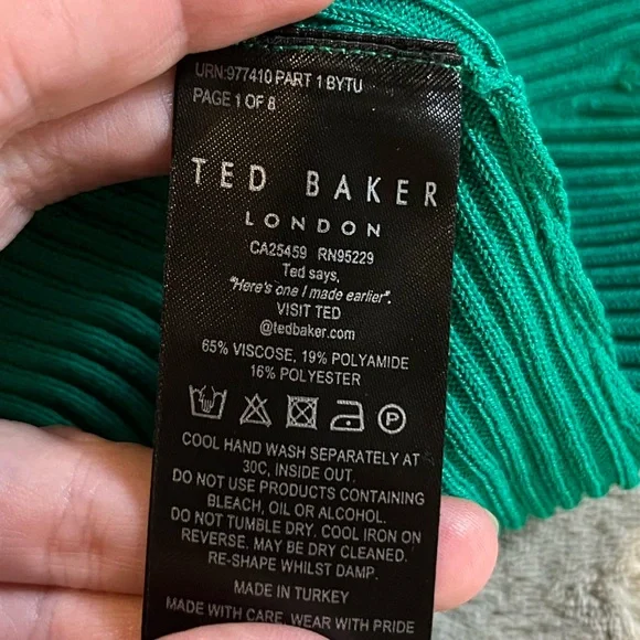 Ted Baker Square Neck Ribbed Top - Picture 9 of 12